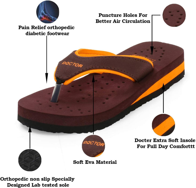 DOCTOR EXTRA SOFT Ortho Care Diabetic Orthopaedic Pregnancy Super Comfort Dr Flipflops and House Slippers For Women's and Girl's D-18