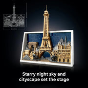Architecture Paris City of Love - DIY Miniature Model Kit for Adults - Home Decor 3D Wall Art w/Iconic Parisian Landmarks Incl. Eiffel Tower - Gift Idea - 21064
