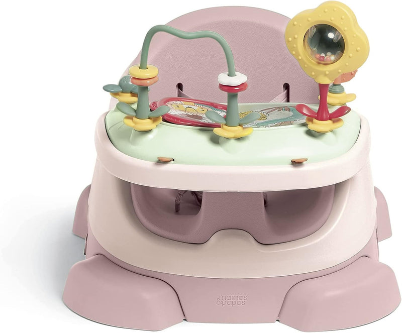 Mamas & Papas Baby Bug Booster Seat for Dining, Detachable Tray, Harness, Adjustable Seat and Non-Slip Feet - Pebble Grey