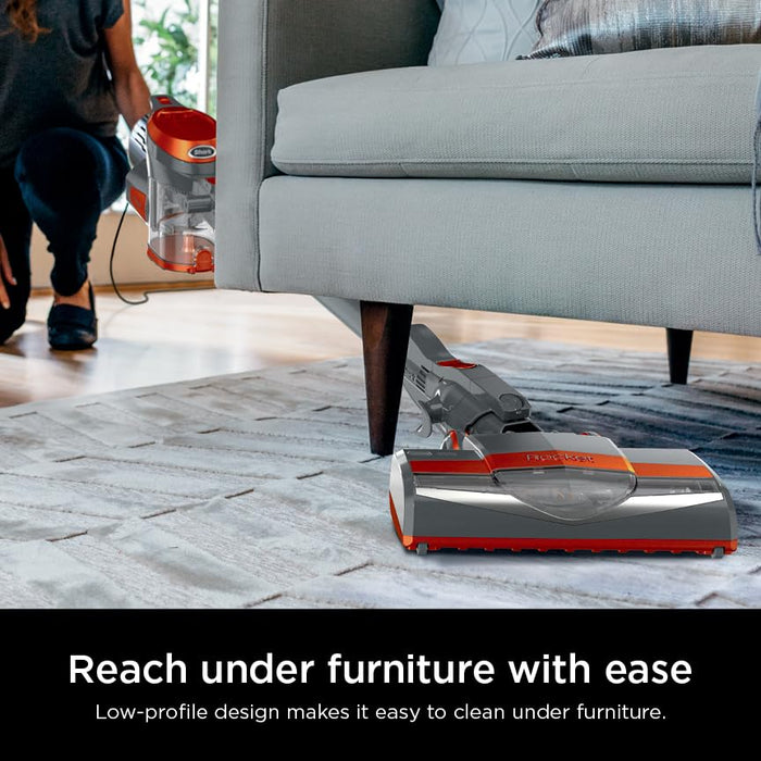 Shark Rocket Corded Bagless Stick Vacuum for Carpet and Hard Floor Cleaning with Swivel Steering (HV302), Gray/Orange