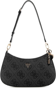 Womens Noelle Top Zip Shoulder Bag Handbag - Coal Logo