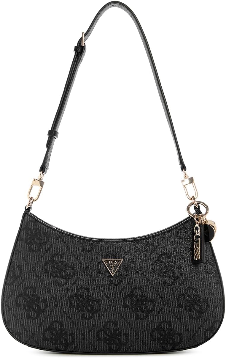 Womens Noelle Top Zip Shoulder Bag Handbag - Coal Logo