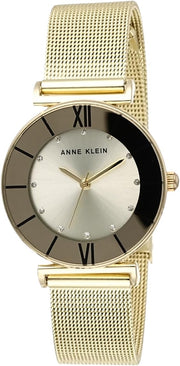 Women's Glitter Accented Mesh Bracelet Watch - Gold