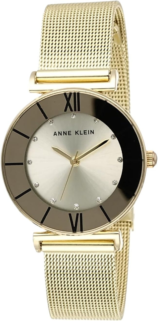 Women's Glitter Accented Mesh Bracelet Watch - Gold