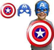 WP Wanna Party Batman Half Face Mask for Halloween Masquerade, Standard (Black) - Captain Shield & Mask Combo