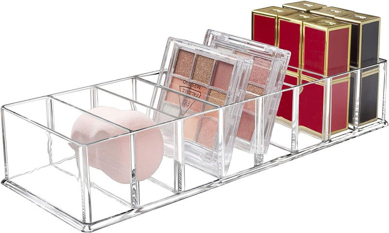 Acrylic Makeup Compact Organizer 8 slots Cosmetic Storage Vanity Organizer Eyeshadow Pallet Storage For Lipstick Bronzer Powder Highlighter, Skincare Cosmetic Display Cases For Vanity Bathroom