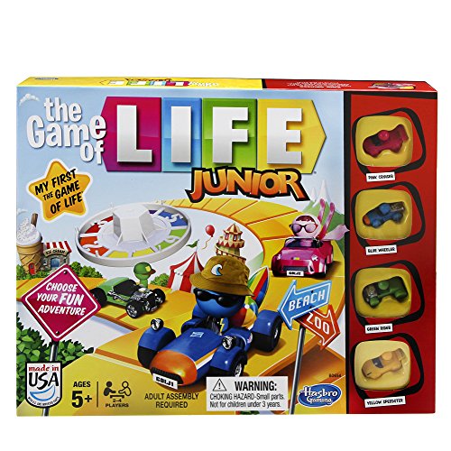 The Game of Life Junior Board Game for Younger Kids | Ages 5 and Up | 2-4 Players | Family Games for Preschoolers | Kids Gifts