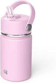 14oz Kids Water Bottle with Straw Lid, Vacuum Insulated 316 Stainless Steel Bottles for Kids for School, Leakproof, Easy to Clean - Cherry Blossom