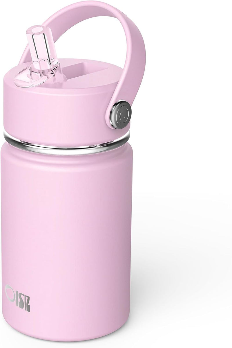 14oz Kids Water Bottle with Straw Lid, Vacuum Insulated 316 Stainless Steel Bottles for Kids for School, Leakproof, Easy to Clean - Cherry Blossom