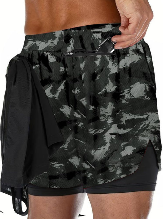 VITION Gym Shorts for Men, Men's Activewear Running Shorts,Drawstring Gym Shorts Men, 2 Layer Loose Athletic Shorts with 4 Pockets