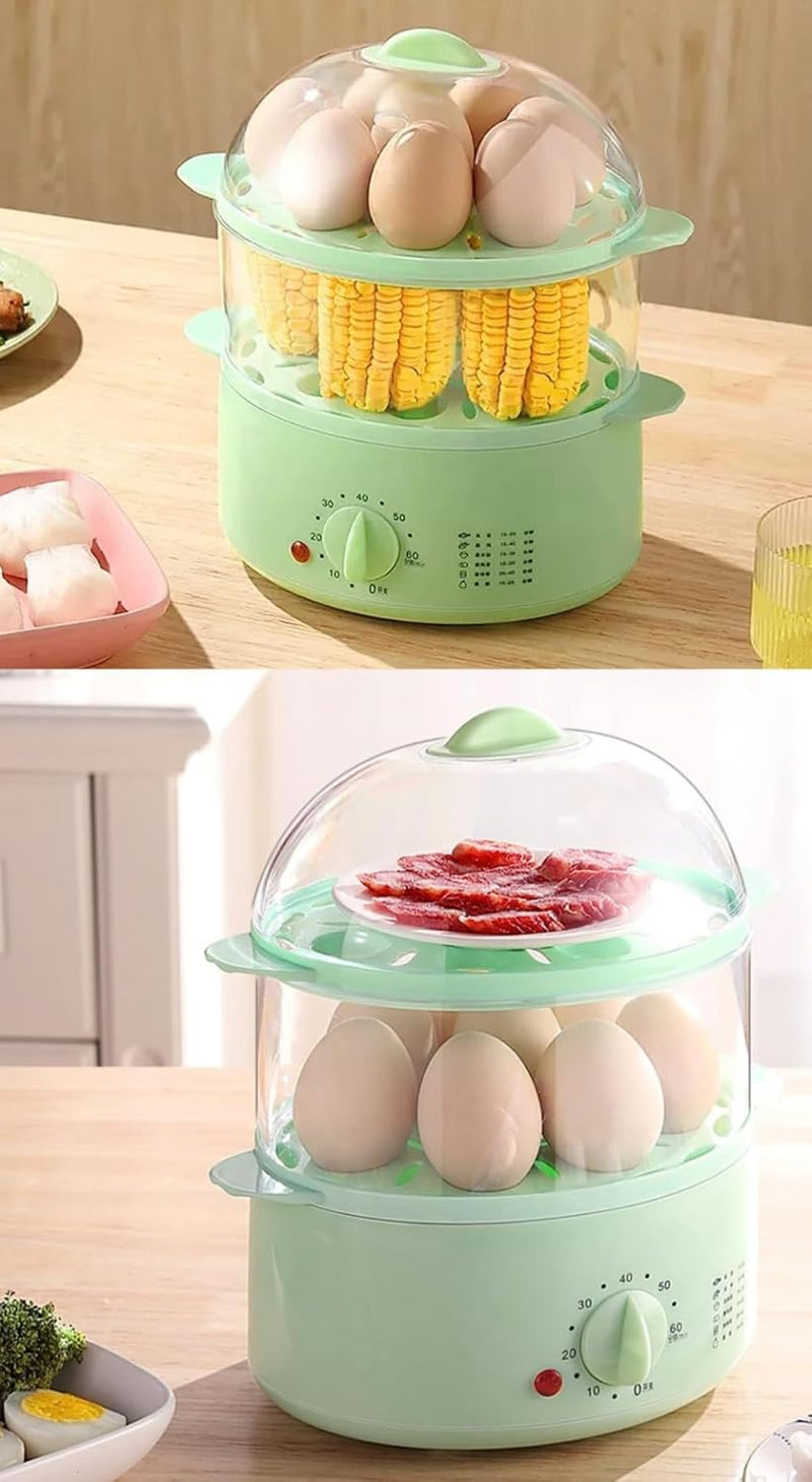Wtrtr Timed Large Capacity Egg Boiler， 8 or 24 Egg Cooker，Egg Steamer Maker，Multi Function Breakfast Machine ，