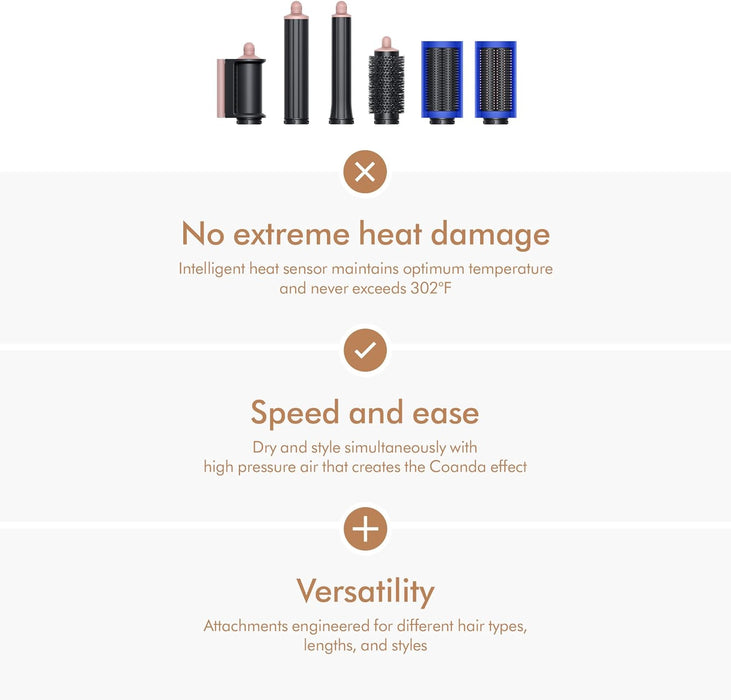 Dyson Special edition Airwrap™ Complete long multi-styler in Strawberry bronze and blush pink with Detangling comb