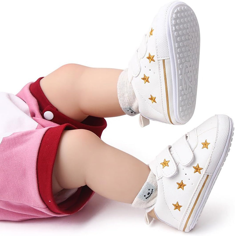 Baby Shoes Infant Sneaker Sandals for Boys Girls Leather Walking Shoes Non-Slip Sneaker Toddler First Walker Shoes Newborn Crib Shoes