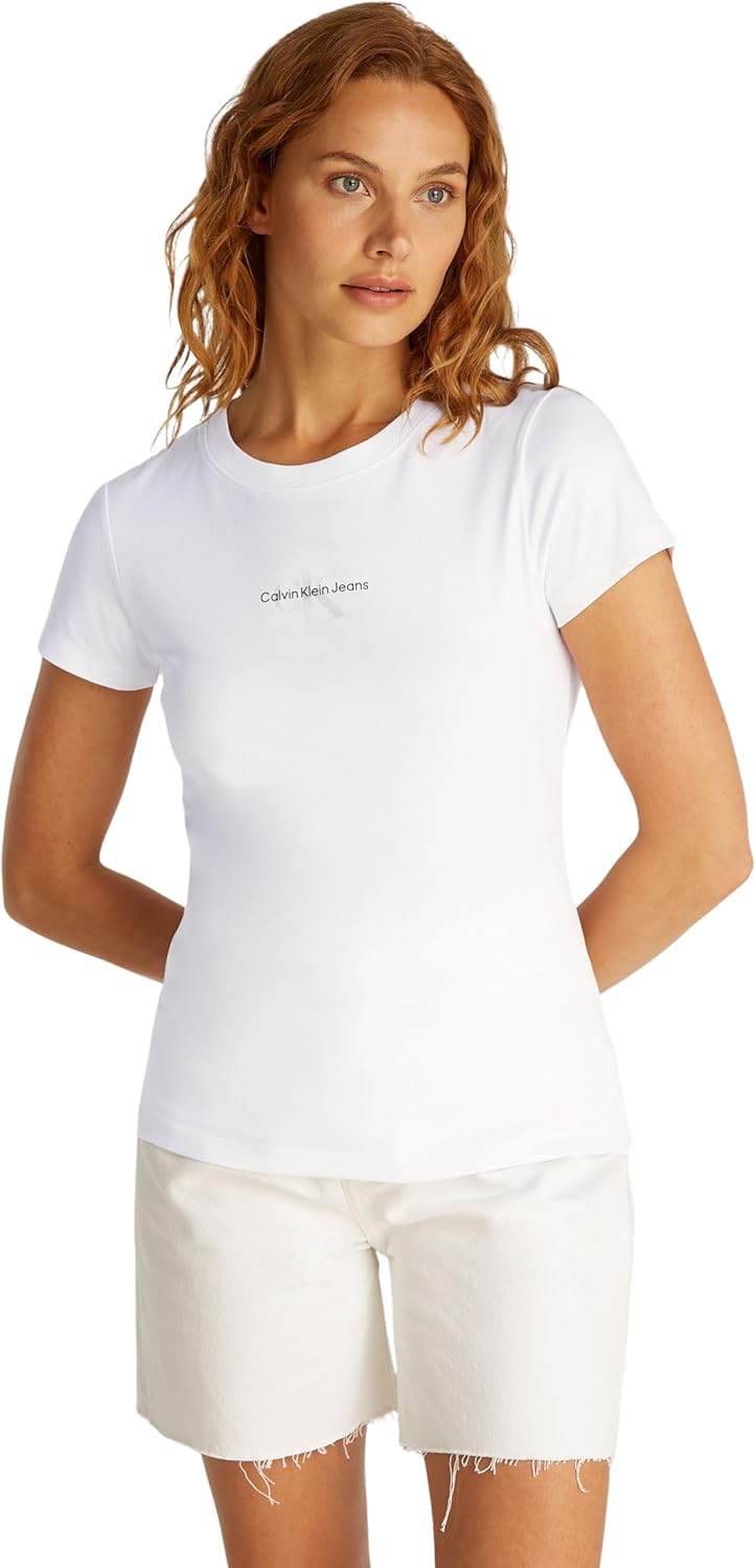 Womens GRADIENT MONOLOGO SLIM TEE T-Shirts (pack of 1) - Brilliant White