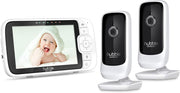 Hubble Nursery View Premium Twin Baby Monitor 5" Split-Screen Display, 2 Cameras, 2-Way Talk, Infrared Night Vision, Digital Zoom, Temp Sensor, 300m Range, Lullabies, Works with HubbleClub App