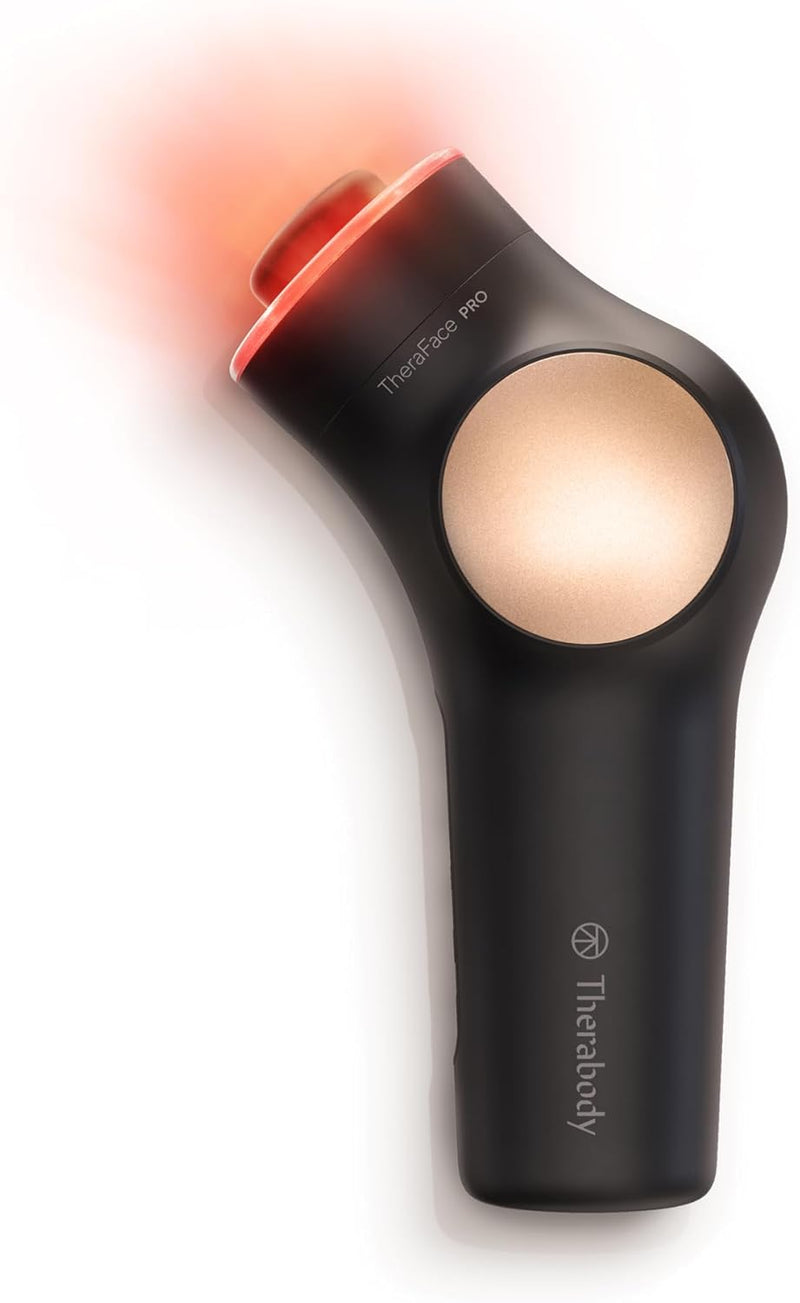 TheraFace PRO - Handheld Facial Massage Device - Compact Electric Face and Skin Care Therapy Tool - 8-in-1 Treatment with Microcurrent and LED Light Therapy Rings for Ultimate Personal Beauty, White - Black