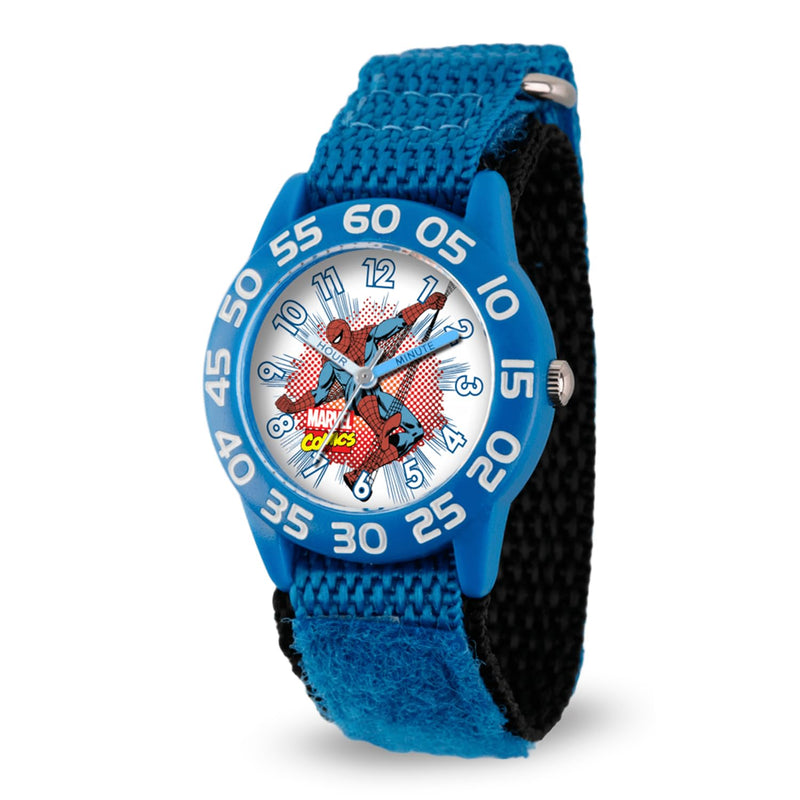 MARVEL Spider-Man Kids' Plastic Time Teacher Analog Quartz Nylon Strap Watch