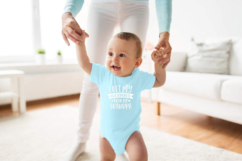 I Get My Awesomeness From My Grandpa - Grandpas Sidekick Funny Romper, One-Piece Baby Bodysuit