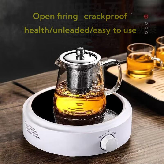 Glass Teapot with Infuser, Stovetop Safe, Blooming and Loose Leaf Tea Maker Set, with Removable Stainless Steel Infuser (750)