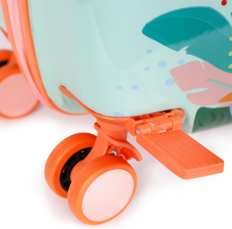 MILK&MOO Rideable Kids Suitcase Jungle Friends, Fun and Safe, Durable, Spacious, and Ergonomic Design, Enjoyable Journeys with 360-Degree Swivel Wheels,Suitable for Children Aged 2-6 Years