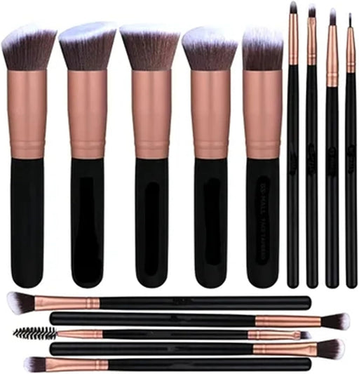 Coolbaby 14-piece makeup brush set rose gold/black