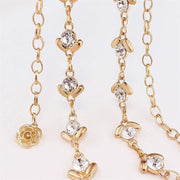 Chain Belt for Women Rhinestone Crystal Waist Belts Metal Waist Chain Metal Belt Women Girls Adjustable Body Link Belts Fashion Belly Jewelry for Jeans Dresses (Gold)