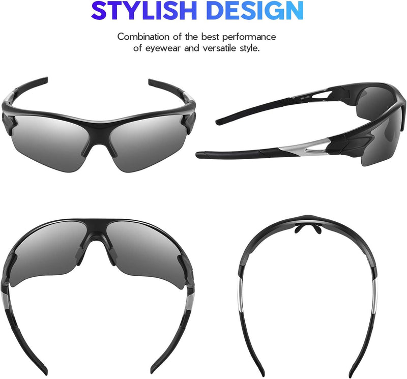 Polarized Sports Sunglasses for Men Women Youth Baseball Fishing Cycling Running Golf Motorcycle Tac Glasses UV400