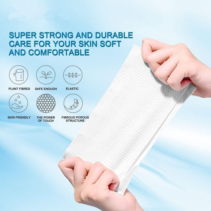 Joyzzz Face Towel, 200 Counts Ultra Soft Disposable Wipes, Hypoallergenic Makeup Remover for Sensitive Skin, Biodegradable Facial Tissues for Daily Cleansing