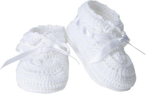 Baby Girls efferies Socks Baby Girls Boys Satin Ribbon Hand Crochet Bootie efferies Socks Baby Girls Boys Satin Ribbon Hand Crochet Bootie, White/White, Newborn - White