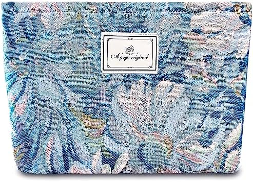 STARDW Flower Cosmetic Bags Makeup Bags for Women and Girls,Travel Makeup Bag Large Capacity Canvas Makeup Bag,Makeup Organizer Bag Zipper Pouch, Embossed pink, Large Capacity Aesthetic Makeup Bags