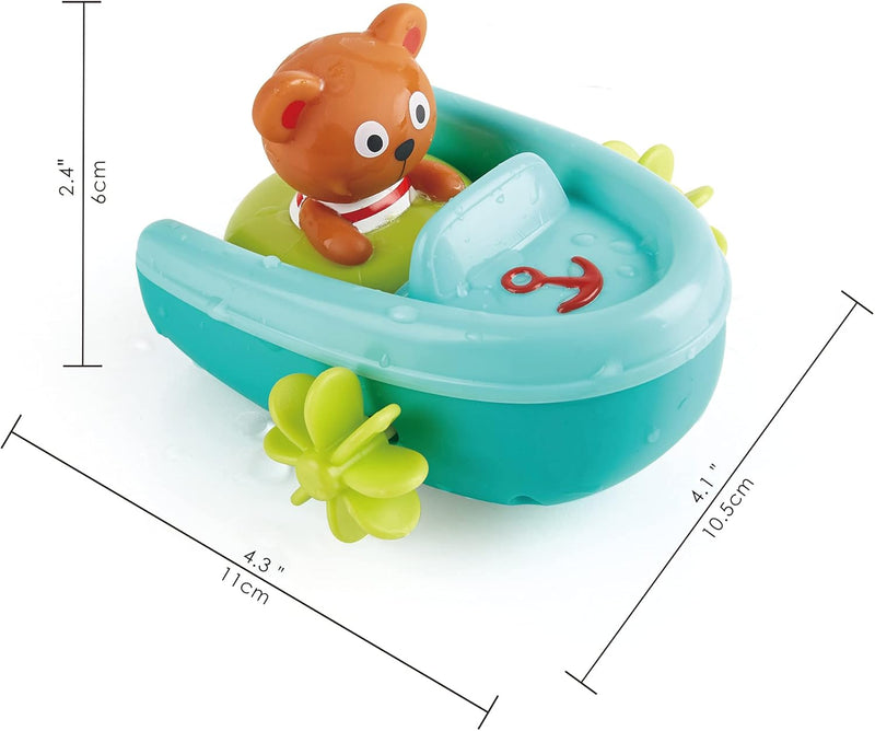 Hape Tubing Pull-Back Boat Moving Bath Speedboat Toy For Toddlers, 18 Months and Up