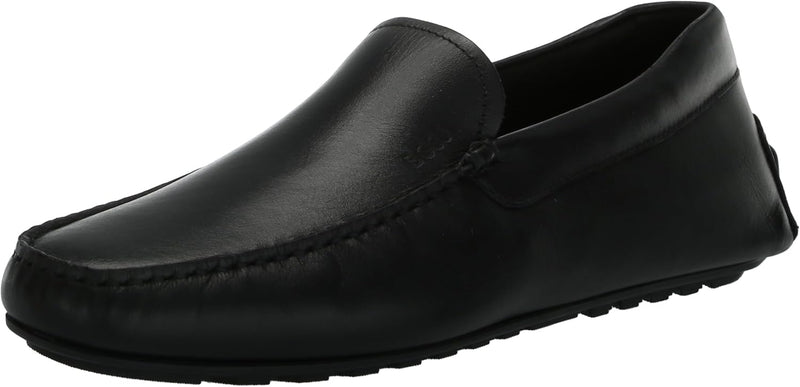 Smooth Leather Slip on Drivers mens Loafer - Black Pepper