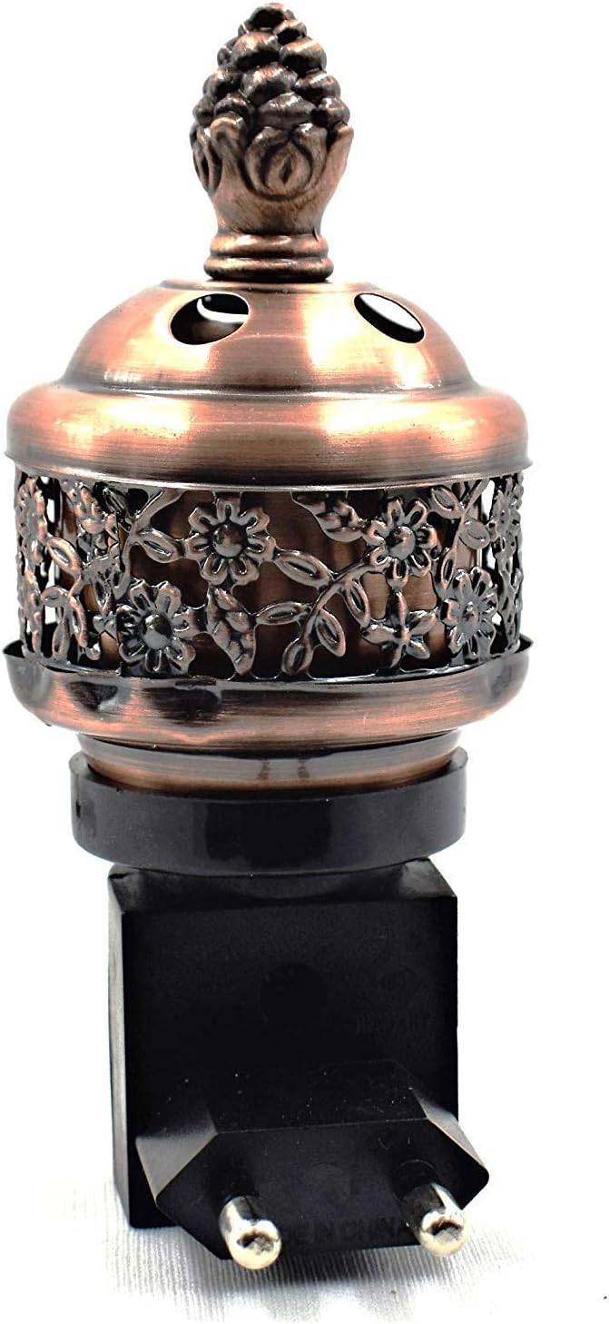 Buycrafty Electric Bakhoor Burner Mini Aroma Incense Burner Free Plug Oud Resin Frankincense Camphor Positive Energy Gift