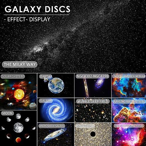 Sunbox Star Projector,Planetarium Projector Galaxy for Bedroom,360 Degree Rotation Night Light with 4K Replaceable 12 Discs Large Projection Area Sky Kids Adults Gifts, White (BL-DQY02)