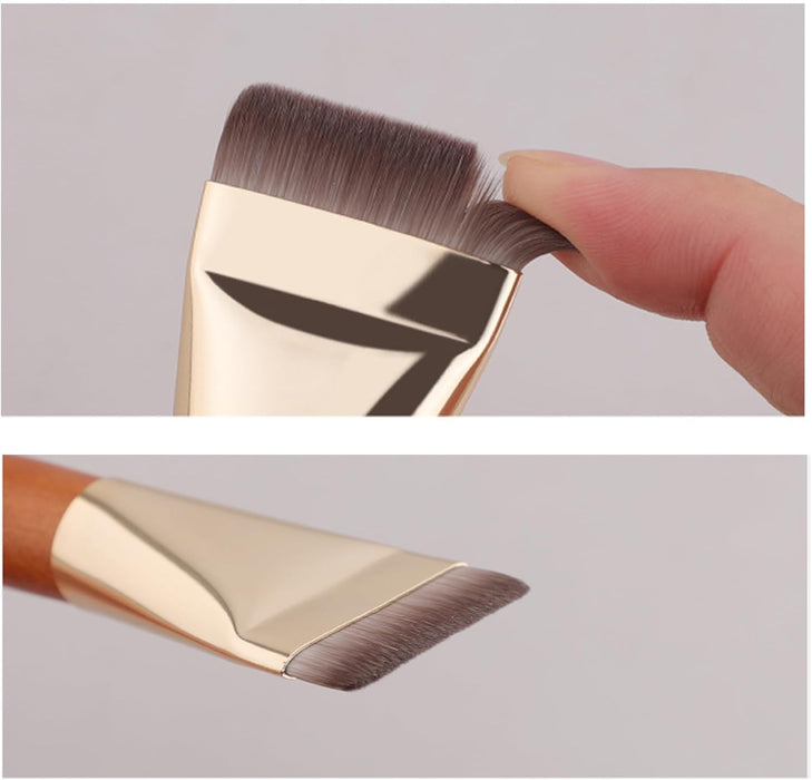 2 Pcs Flat Foundation Brush, Mini Nose Contour Brush, Face Makeup Brush for Liquid Makeup, Ultra Thin Liquid Foundation Brushes for Blending, Cream