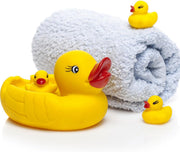 Rubber Duck Family Bathtub Toy, Bath Duck Toys 4 Pcs Rubber Duck Family Squeak Ducks Baby Shower Toy for Toddlers Boys Girls (Mother Child Ducks)