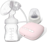 Mumoo Bear Electric Breast Pump, Portable Breast Feeding Pump Nursing Breast Massage With 2 Modes And 9 Suction Levels, Bpa Free Single Breast Milk (Pink)