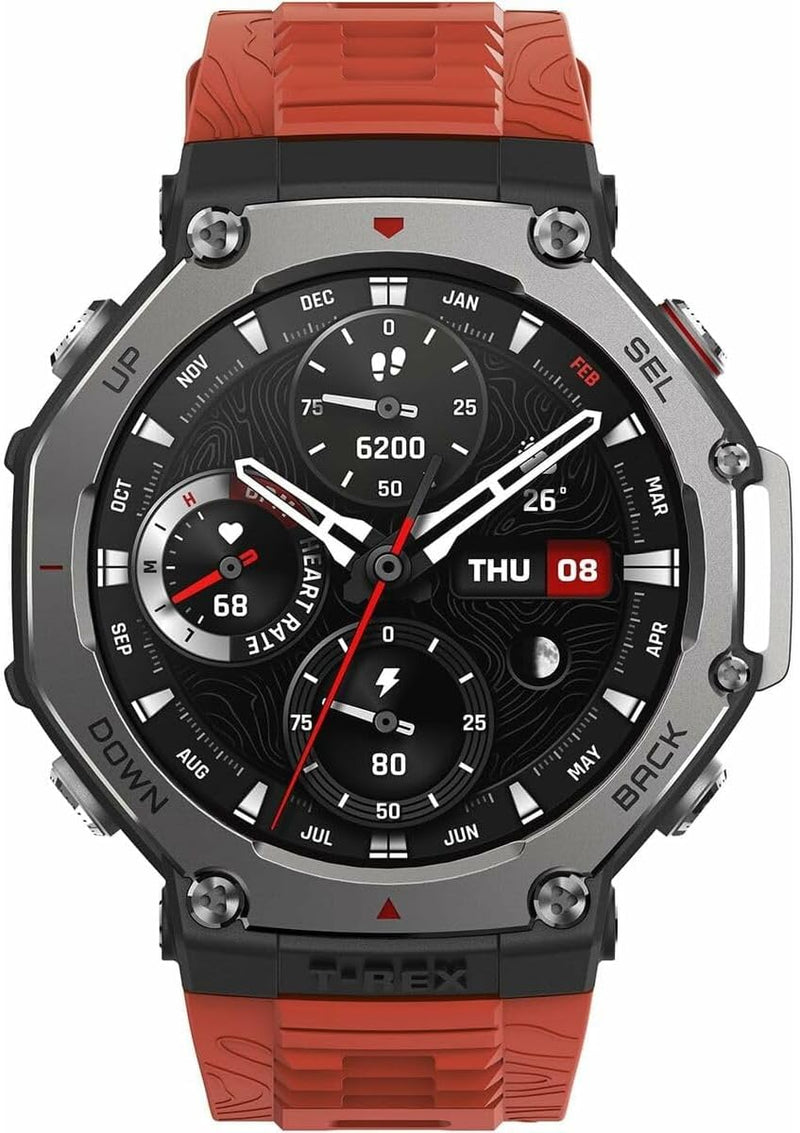 Amazfit T-Rex 3 Rugged/Military Smart Watch 48mm, 27 Day Battery, GPS (with Privacy), Offline Maps, 328 Feet Water-Resistant, 170 Fitness/Sport Modes, AI, Voice Control, for Android or iPhone