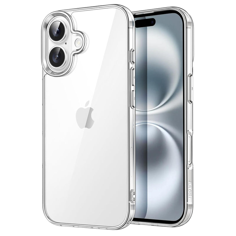 JETech Case for iPhone 16 6.1-Inch, Non-Yellowing Shockproof Phone Bumper Cover, Anti-Scratch Clear Back (Clear)