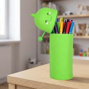Nivofu 2 in 1 Soft Silicone Pencil Case, Telescopic Table Pen Holder for School and Office, Zipper, H 19.5 cm