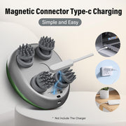 Electric Scalp Massager - Head Massage Scalp for Stress Relax and Pain Relief, Lightweight Hand held, Rechargeable with 96 Kneading Nodes, 4 Claws for Scalp and Body Massage & Face Cleaning - Green