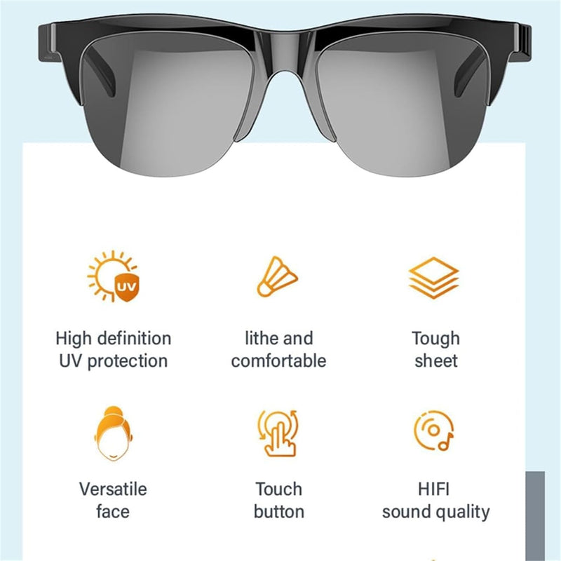 MOTIM Smart Sunglasses, Bluetooth Sunglasses，Polarized Bluetooth Sunglasses Voice Contro & Microphone Outdoor Sunglasses For Men & Women