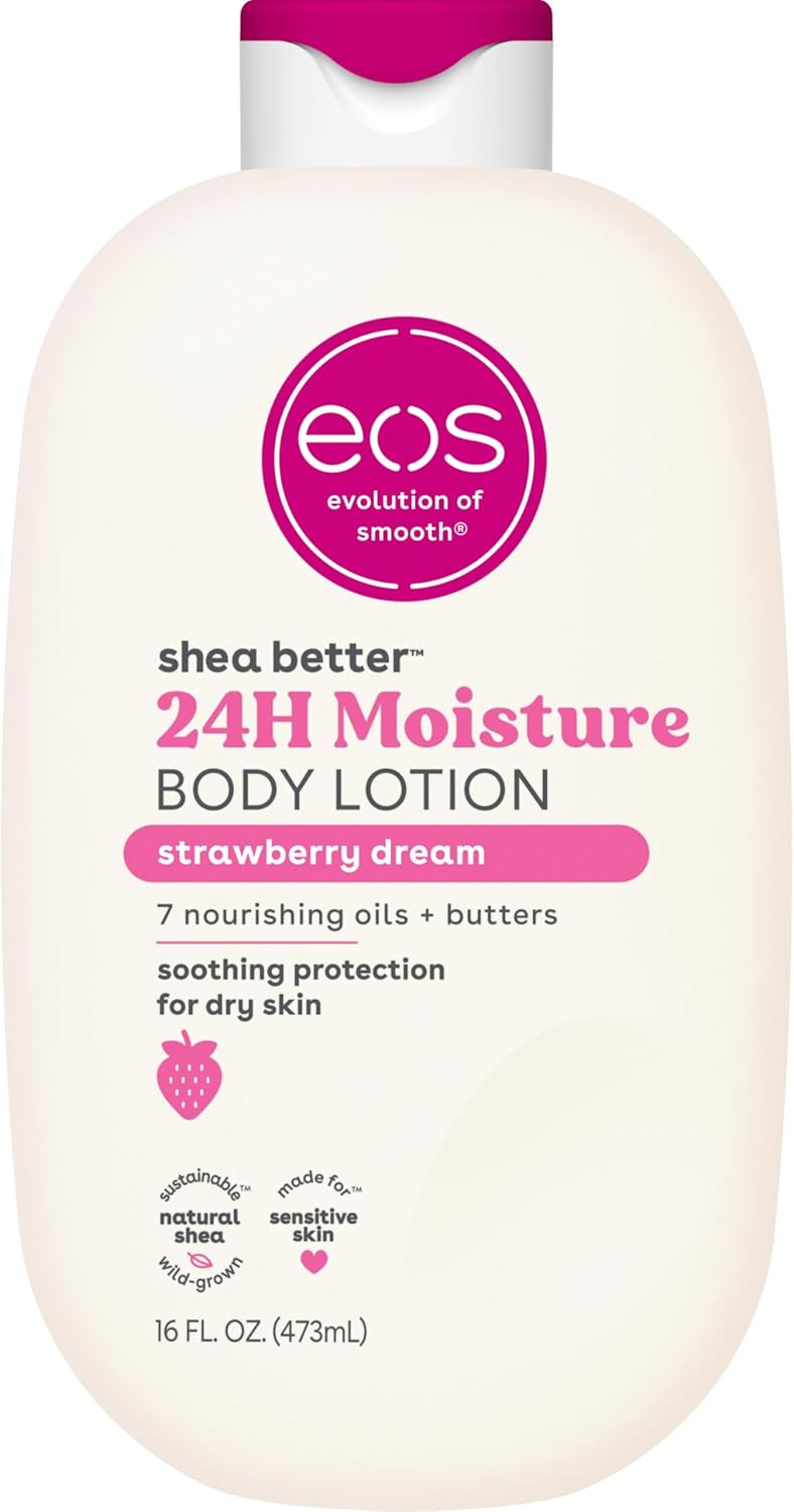 24H Moisture Travel Body Lotion- Vanilla Cashmere, Travel Size Essential, Toiletries, Mini Body Lotion For Dry Skin, 2.5 fl oz - Strawberry Dream 16 Fl Oz (Pack of 1)
