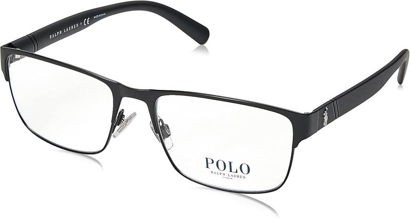 Men's Ph1175 Rectangular Prescription Eyewear Frames - Matte Black/Demo Lens