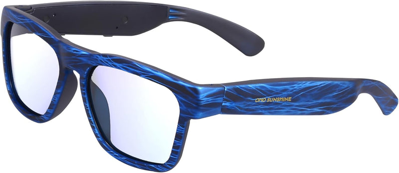 OhO sunshine OhO Bluetooth Sunglasses,Voice Control and Open Ear Style Smart Glasses Listen Music and Calls with Volume UP and Down,Bluetooth 5.0 Audio Glasses and IP44 Waterproof, unisex-adult