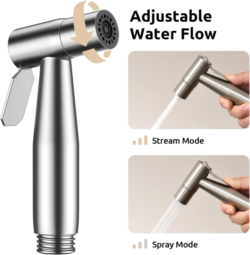 Arofa Black Bidet Sprayer, Handheld Bidet Sprayer for Toilet - Bidets for Existing Toilets Adjustable Water Pressure Control with Bidet Hose, Cloth Diaper Bidet Toilet Sprayer for Baby/Feminine Wash
