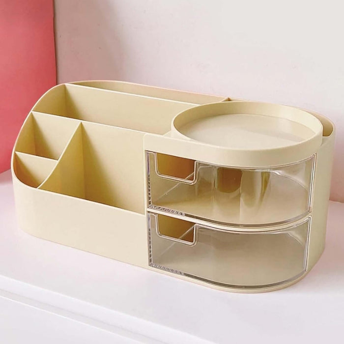 ALOXE Makeup Organizer | Makeup Box For Storage | Make Up, Cosmetic, Skincare Organiser For Women | Elegant Makeup Vanity With Transparent Drawer (Green)