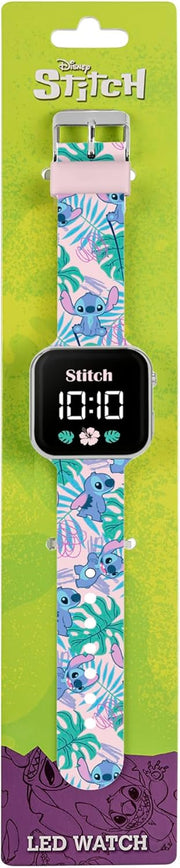 Disney Kids Lilo & Stitch LED Quartz Silicone Strap Blue Watch LAS4091