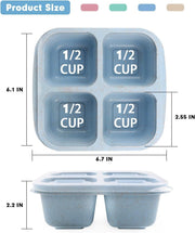 JICUICUI 4 Pack Snack Containers, 4 Compartments Bento Snack Box, Reusable Meal Prep Lunch Containers for Kids Adults, Divided Food Storage Containers for School Work Travel