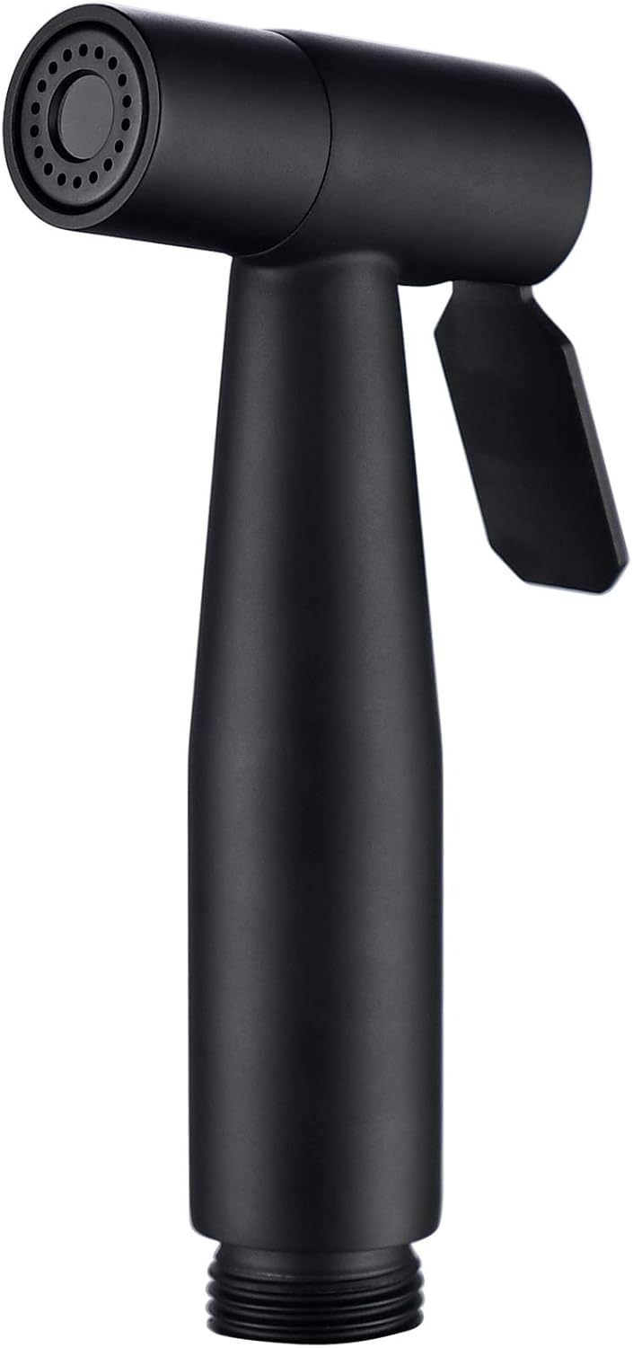 Tecmolog Cloth Diaper Sprayer Shattaf Stainless Steel Hand Held Sprayer Bathroom Black Bidet Sprayer Head for Toilet, WS024C